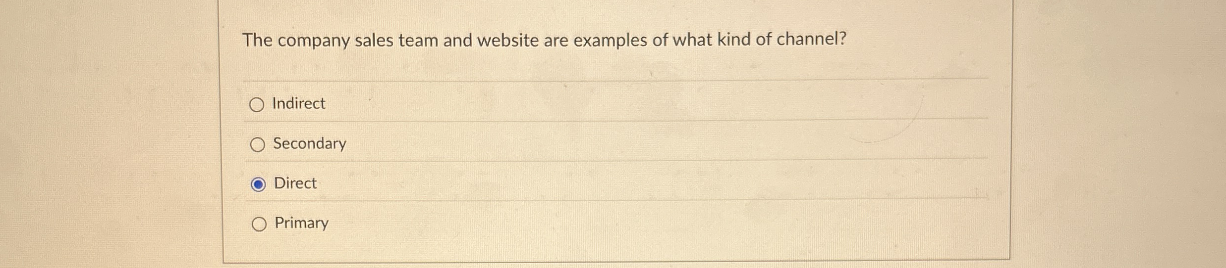 The company sales team and website are examples