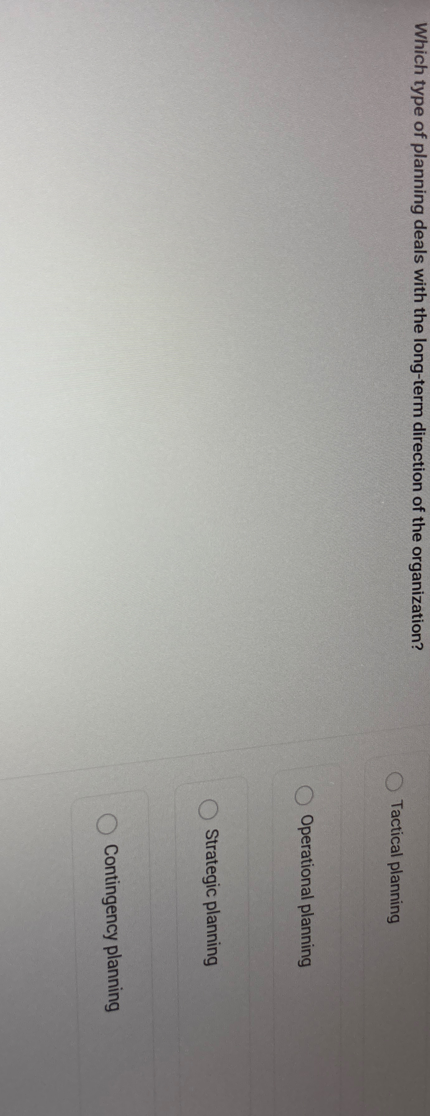 Which type of planning deals with the long - term