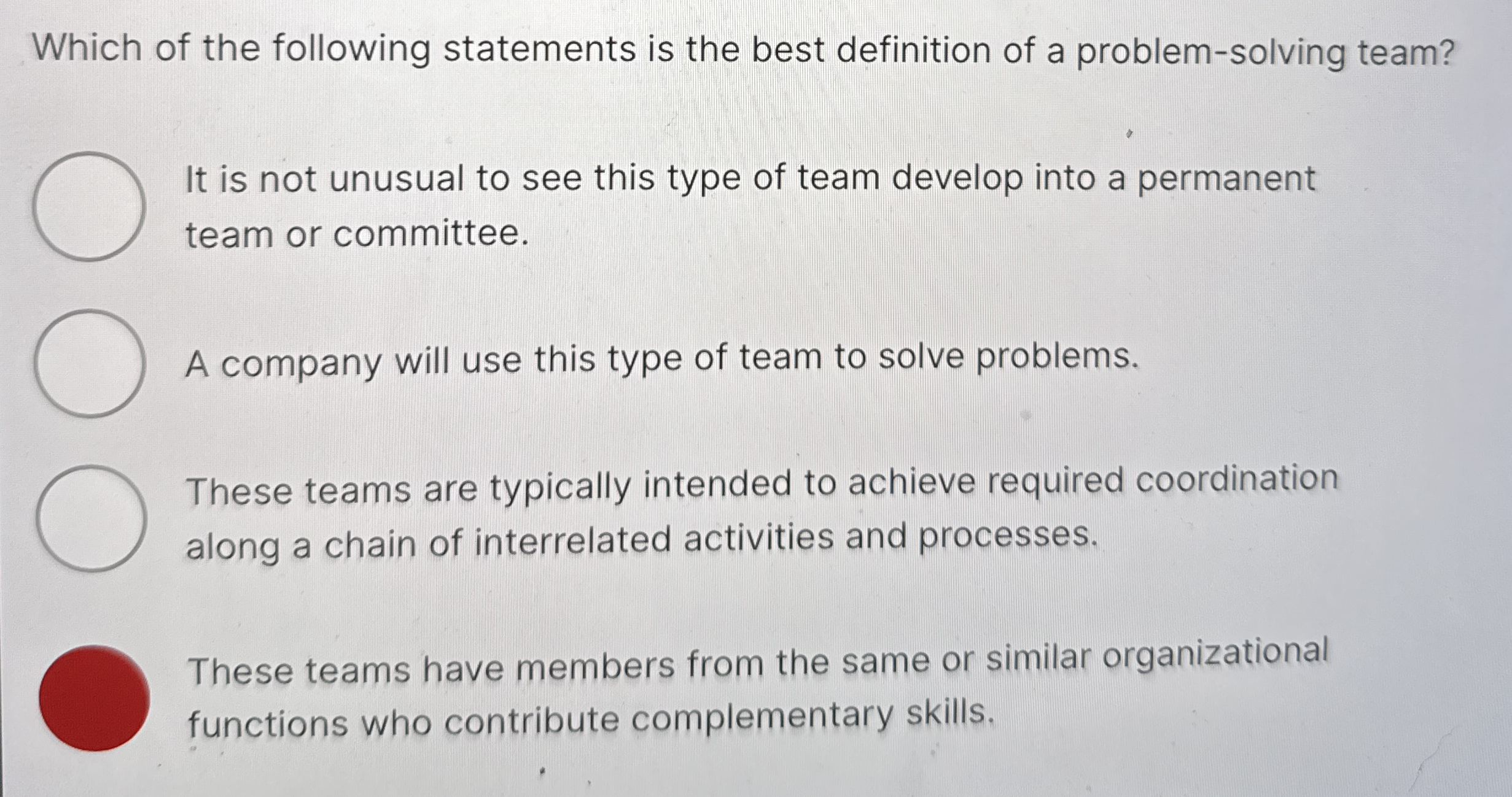 Which of the following statements is the best