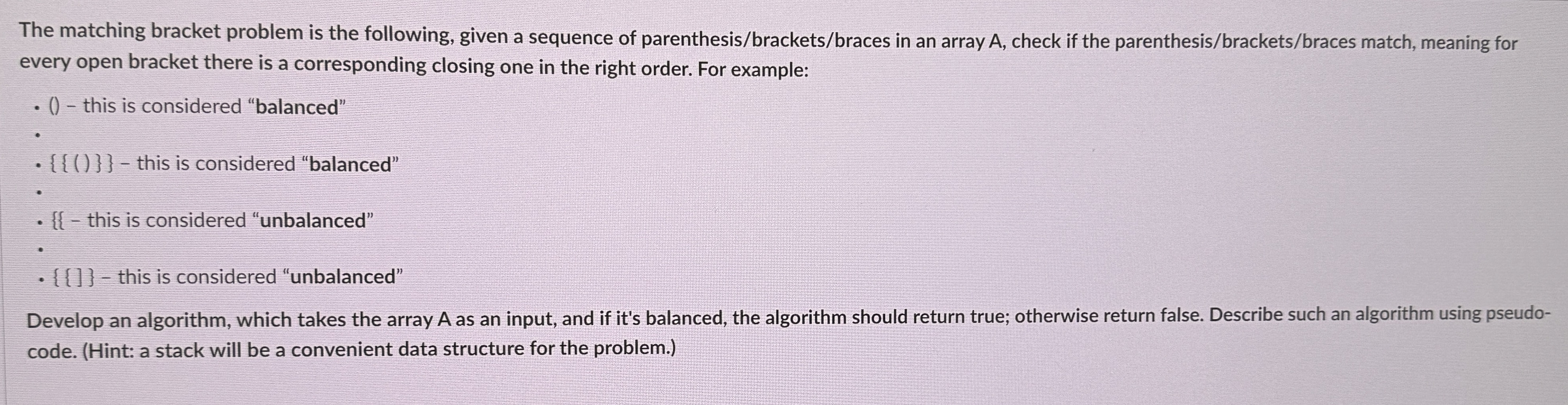 { { ( ) } } - this is considered "balanced" { { -