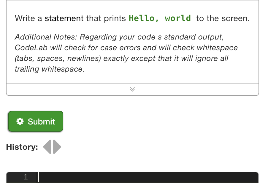 Write a statement that prints Hello, world to the