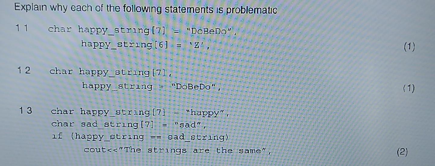Explain why each of the following statements is