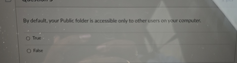 By default, your Public folder is accessible only