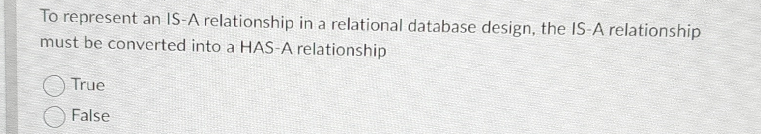 To represent an IS - A relationship in a