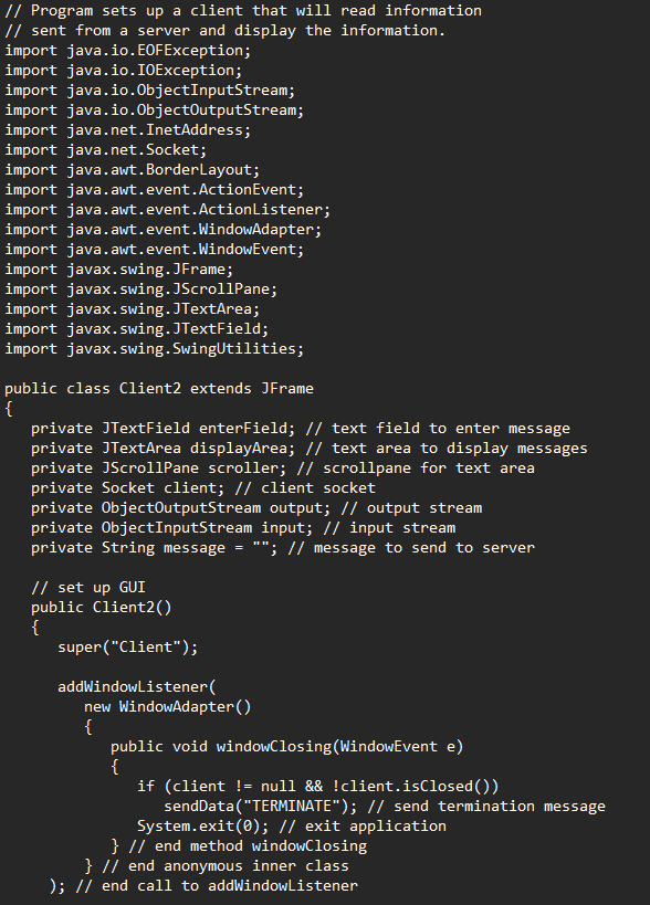 / / Program sets up a Server that receives
