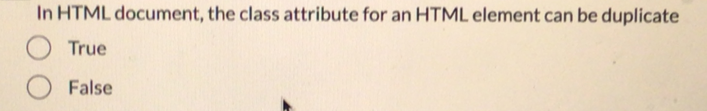 In HTML document, the class attribute for an HTML