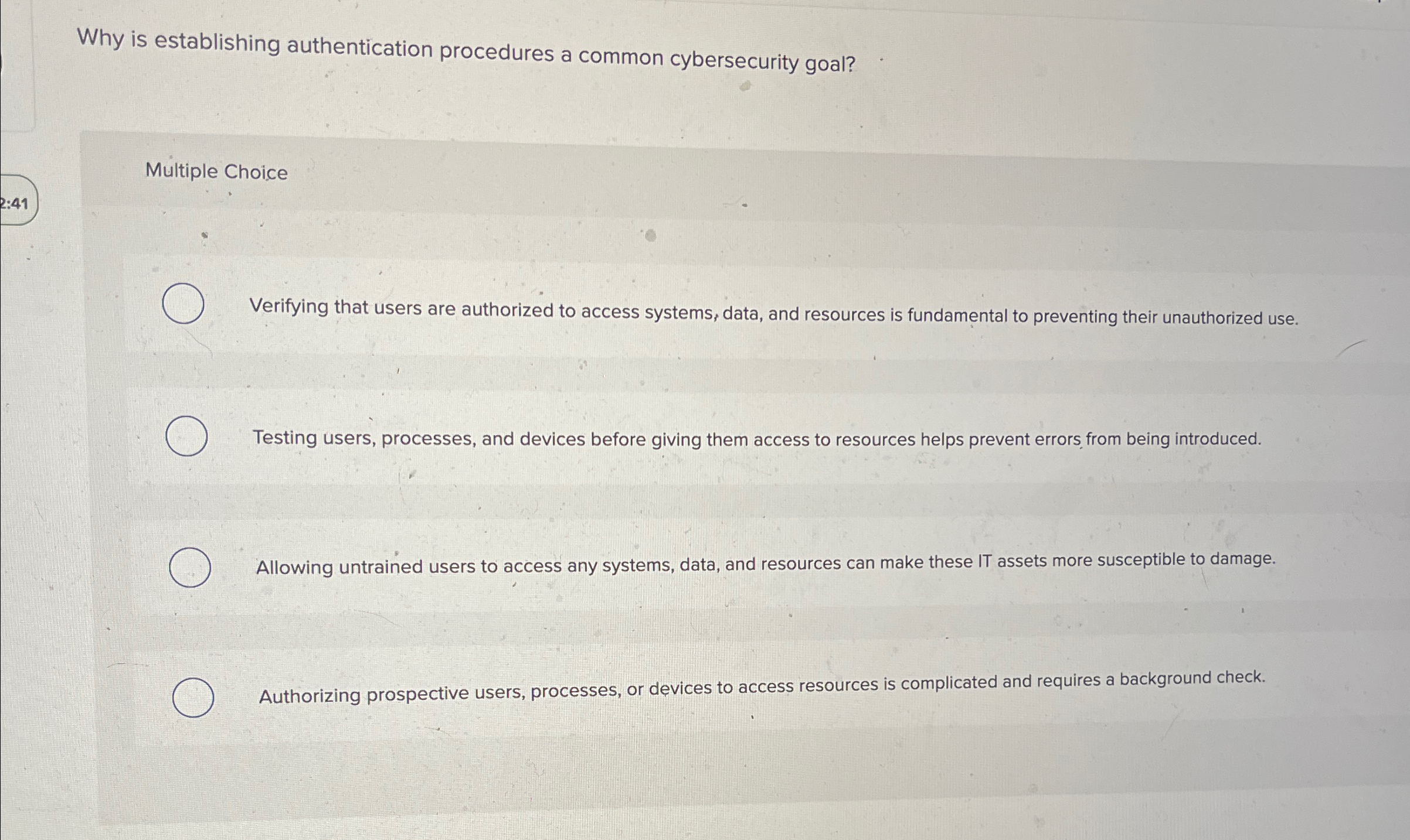 Why is establishing authentication procedures a