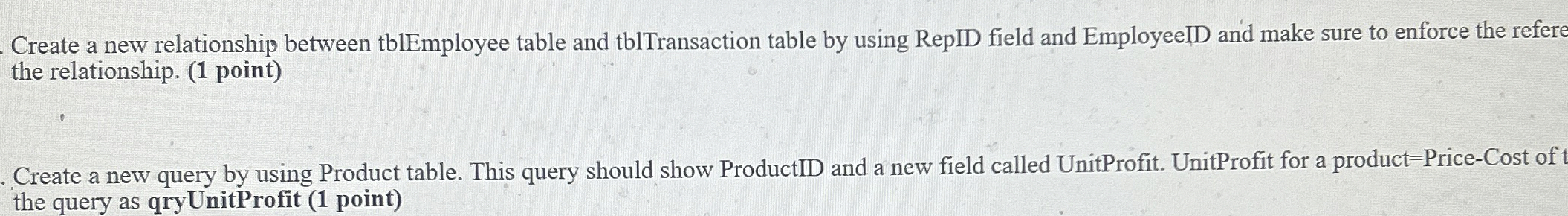 Create a new relationship between tblEmployee