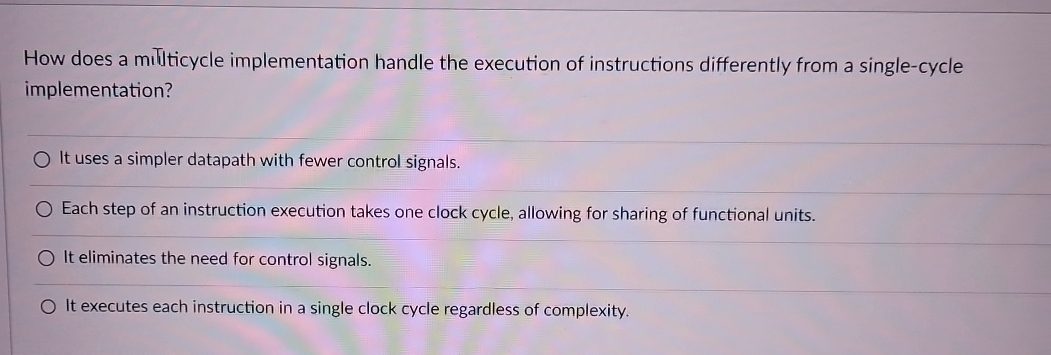 How does a millticycle implementation handle the