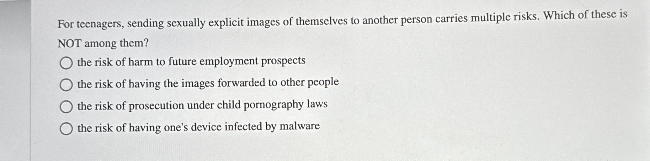 For teenagers, sending sexually explicit images