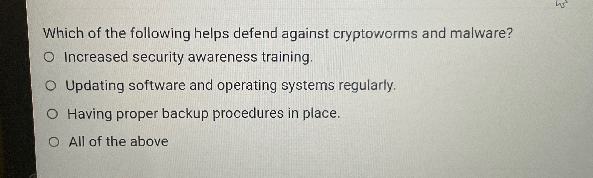 Which of the following helps defend against