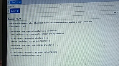 Sectiont Secten 1 1 Marks Question Na . 1 6 Whach