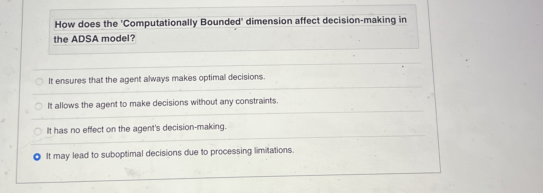 How does the 'Computationally Bounded' dimension