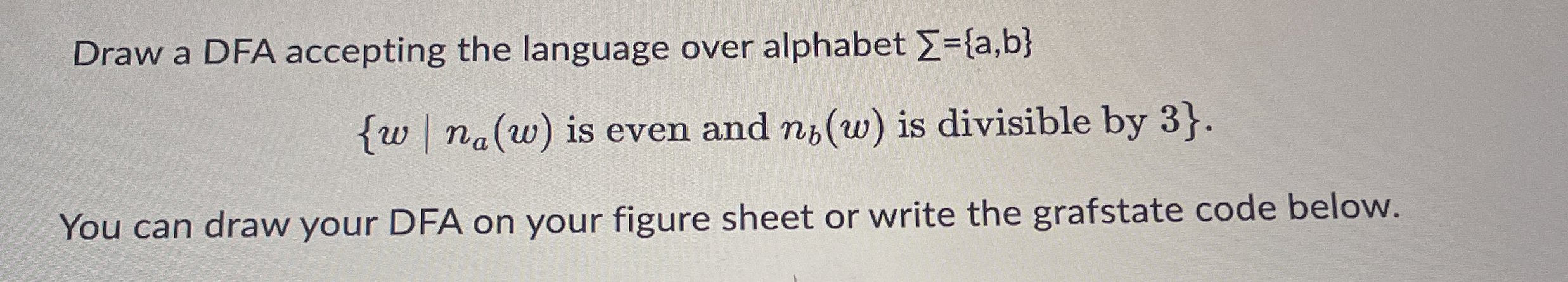 Draw a DFA accepting the language over alphabet ?
