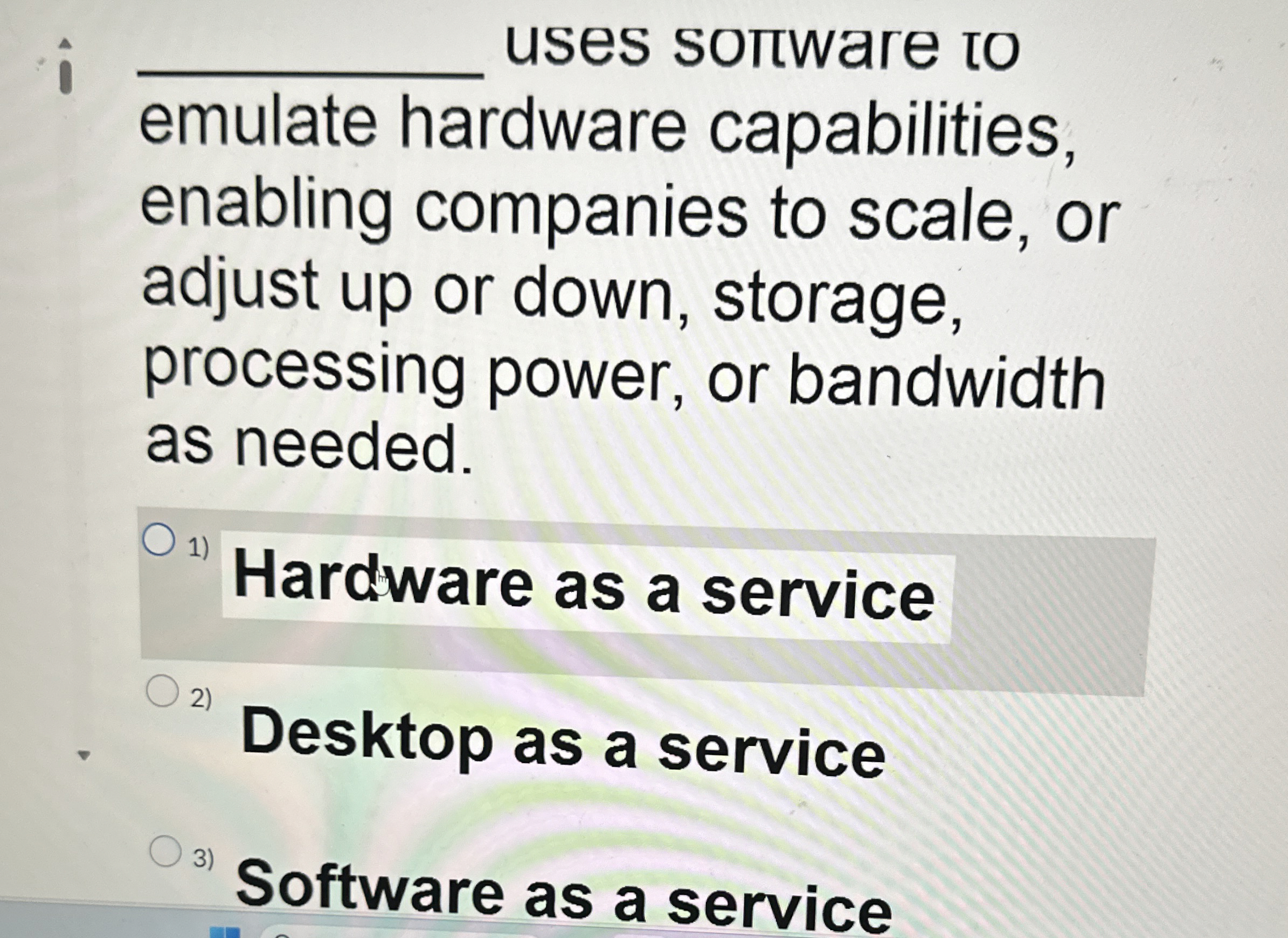 q , uses sortware to emulate hardware