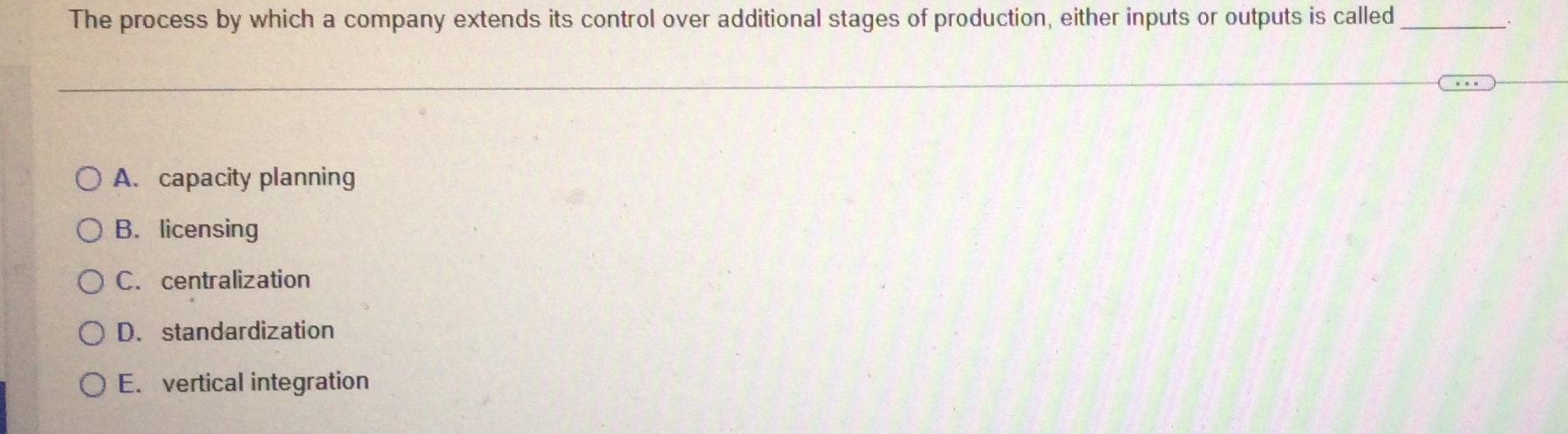 The process by which a company extends its