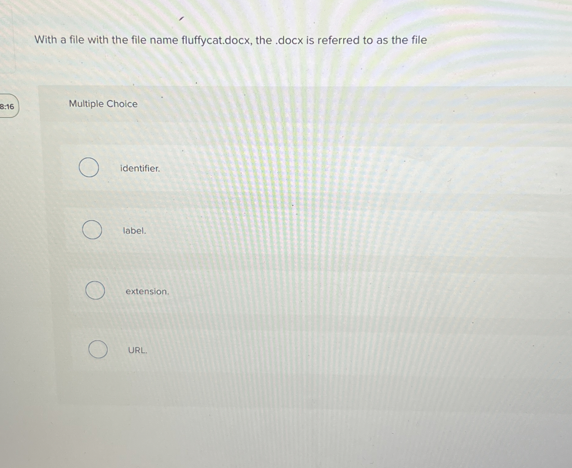 With a file with the file name fluffycat.docx,