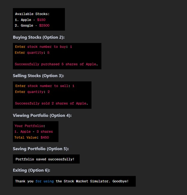 Stock Market Simulator Objective: Develop a basic