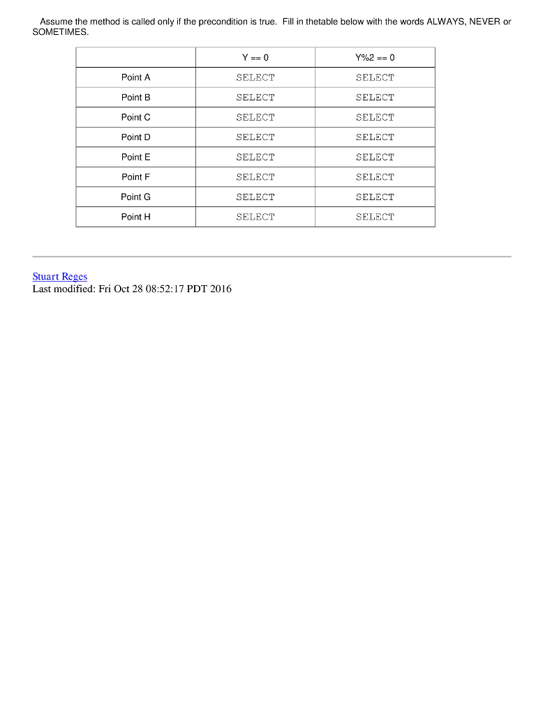 CSS142 Sample Assertions Problems (handout from