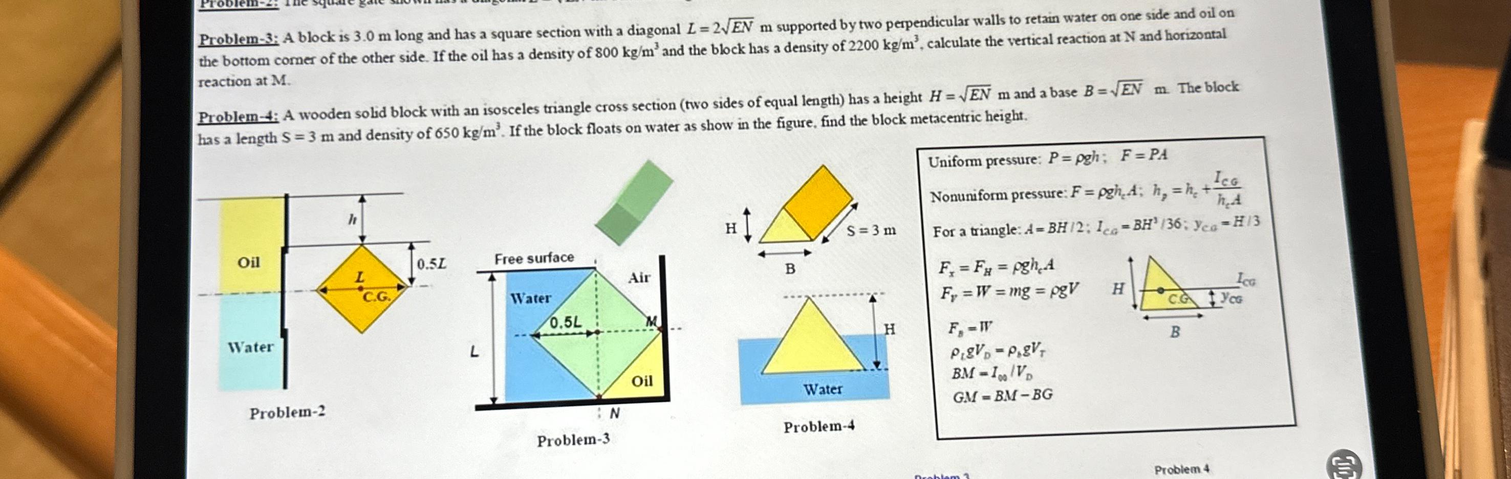 Problem - 3 ; A block is 3 . 0 m long and has a