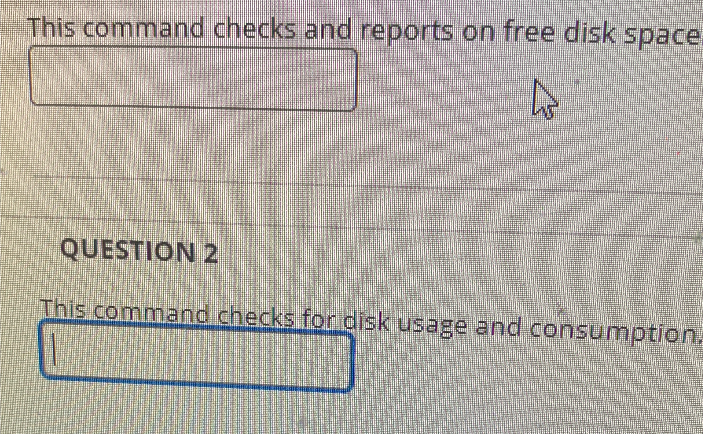 This command checks and reports on free disk