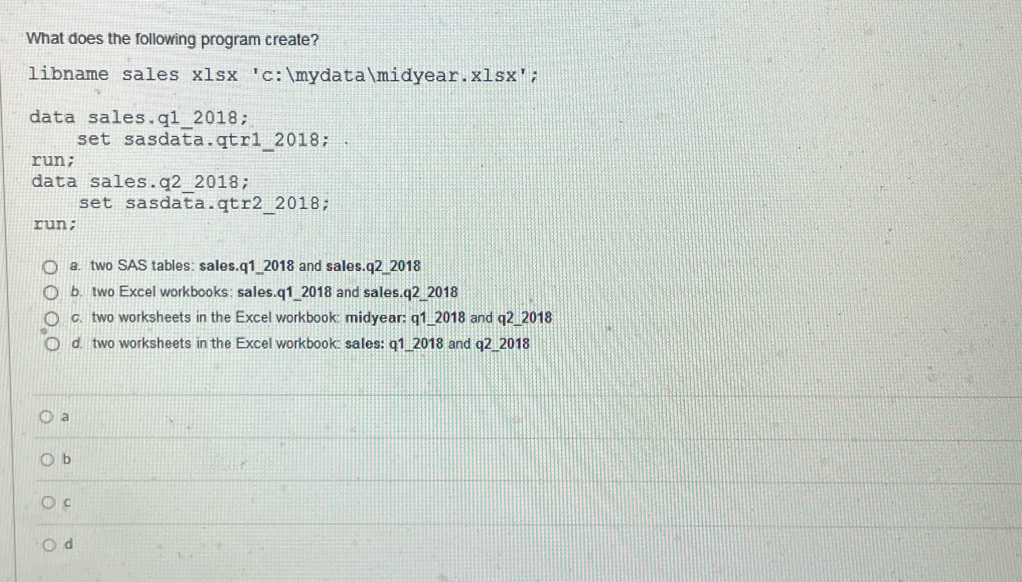 What does the following program create? libname