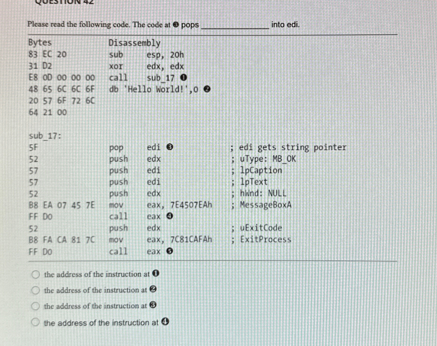 Please read the following code. The code at 3