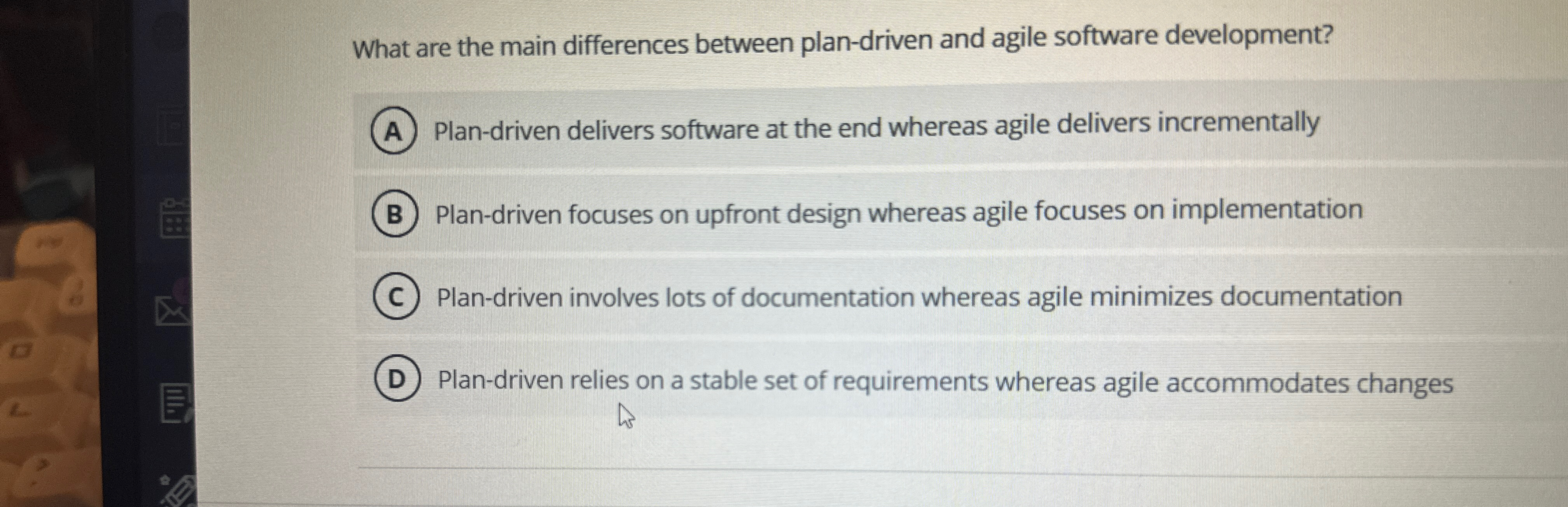 What are the main differences between plan -