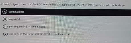 A circuit designed to alert the pilat of a plane