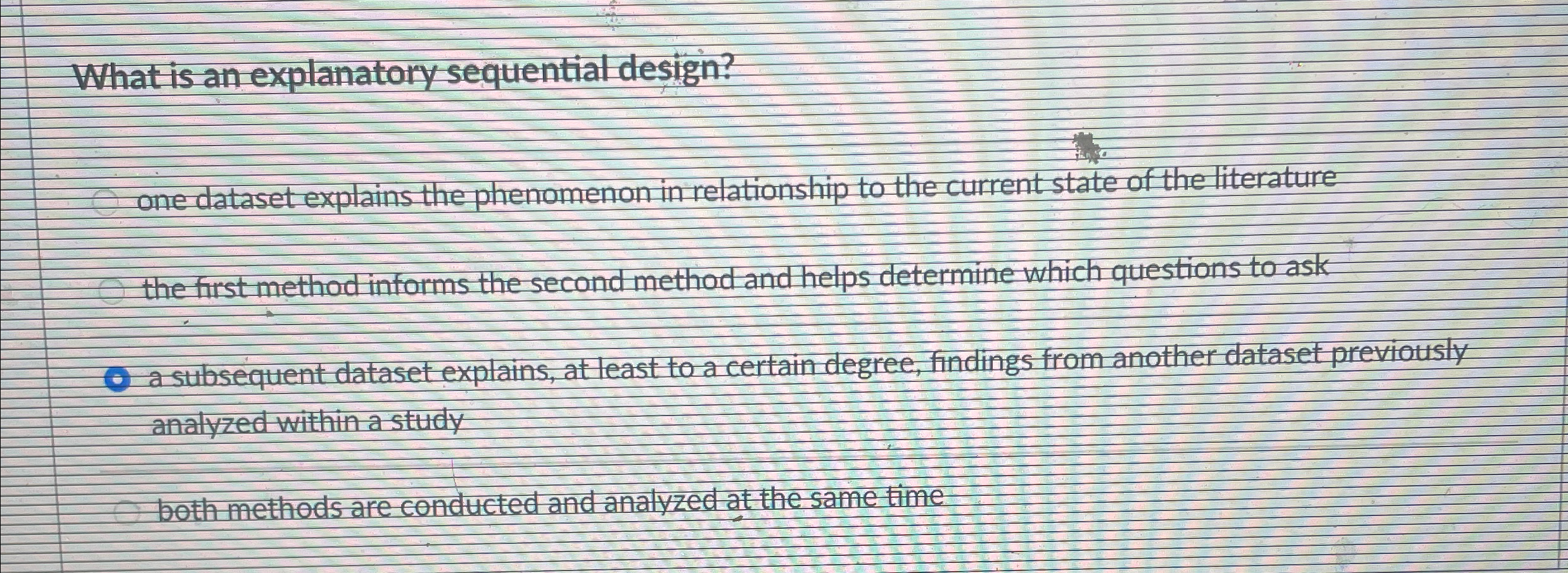 What is an explanatory sequential design? one
