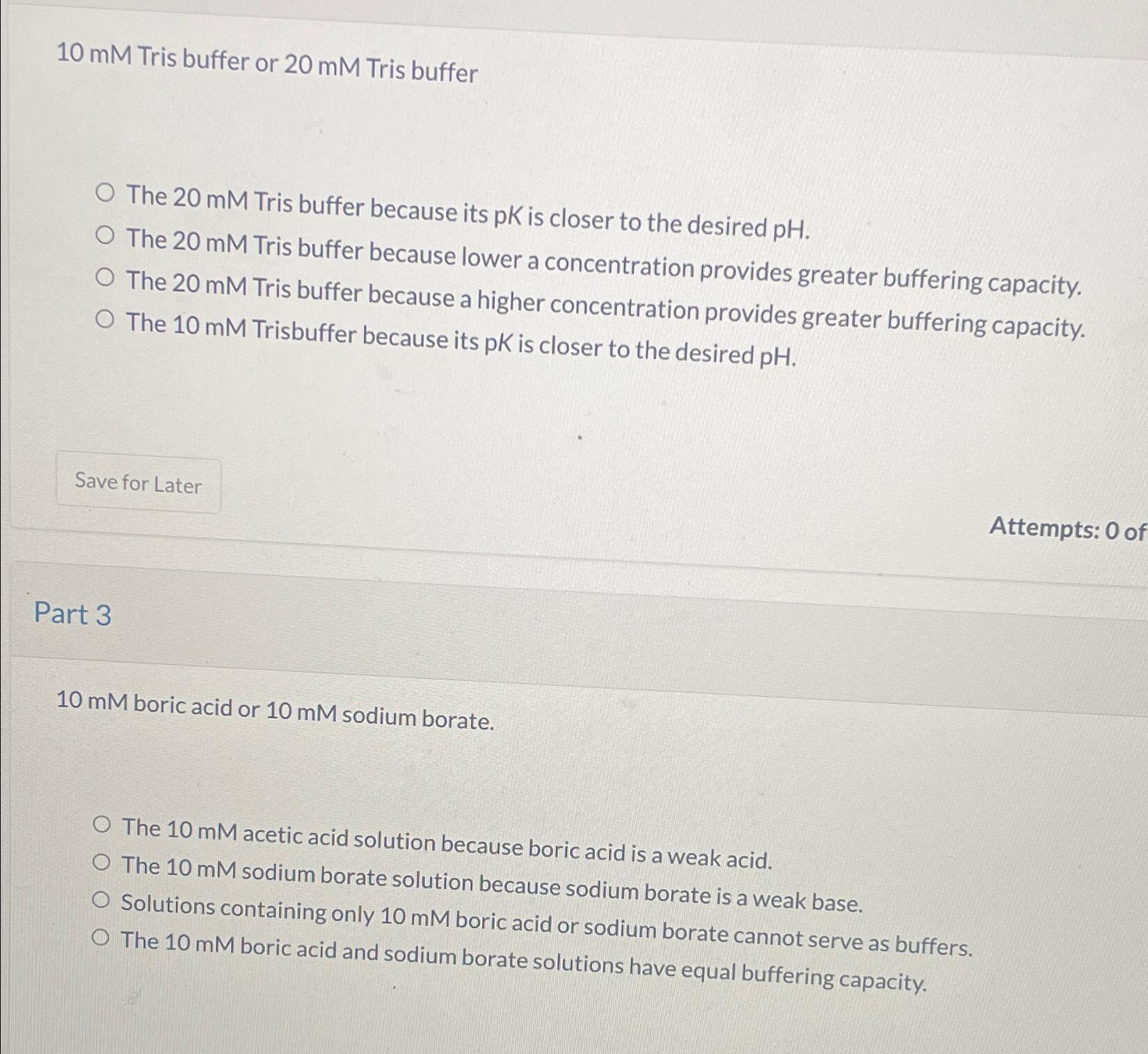 10mM Tris buffer or 20mM Tris buffer\ The 20mM