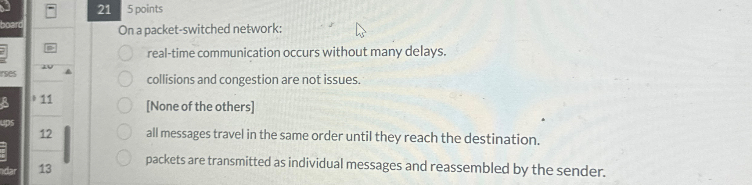 2 1 5 points On a packet - switched network: real