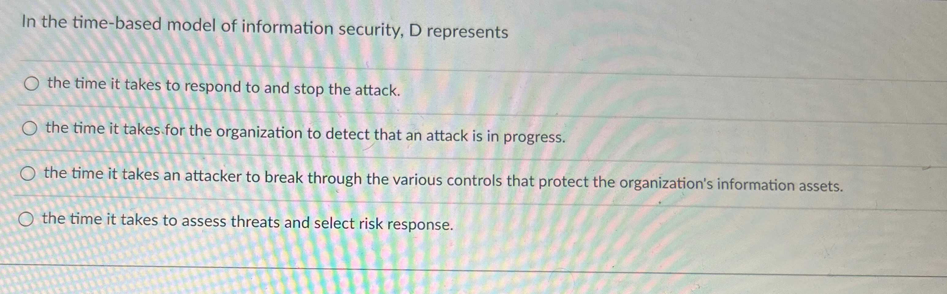 In the time - based model of information