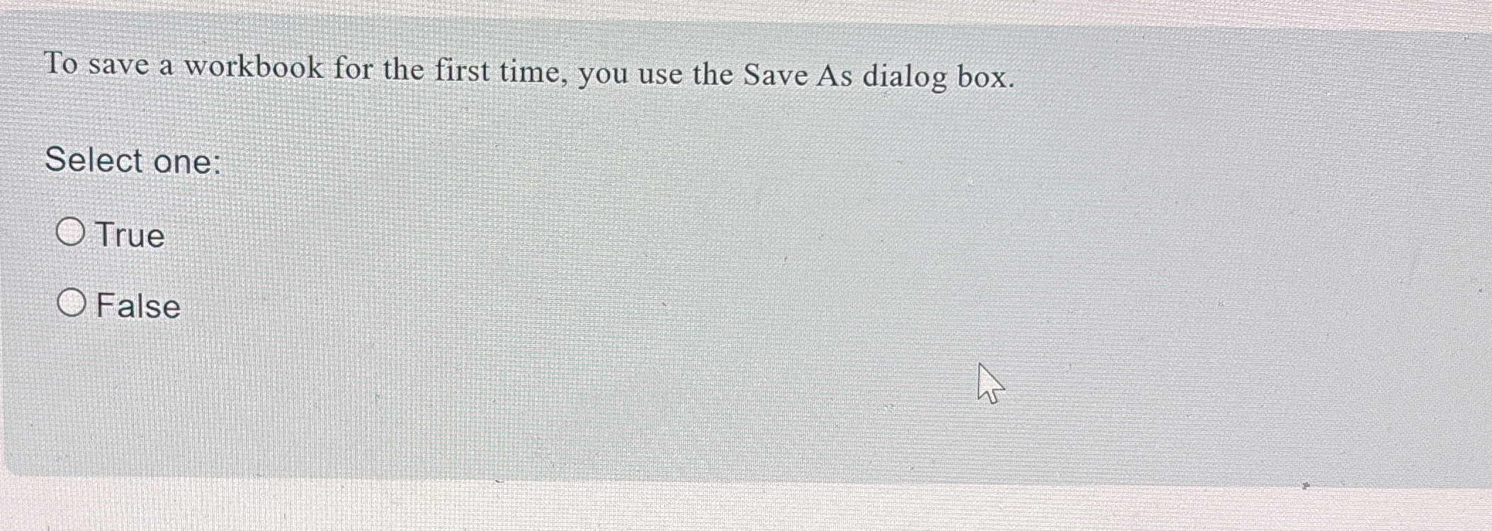 To save a workbook for the first time, you use