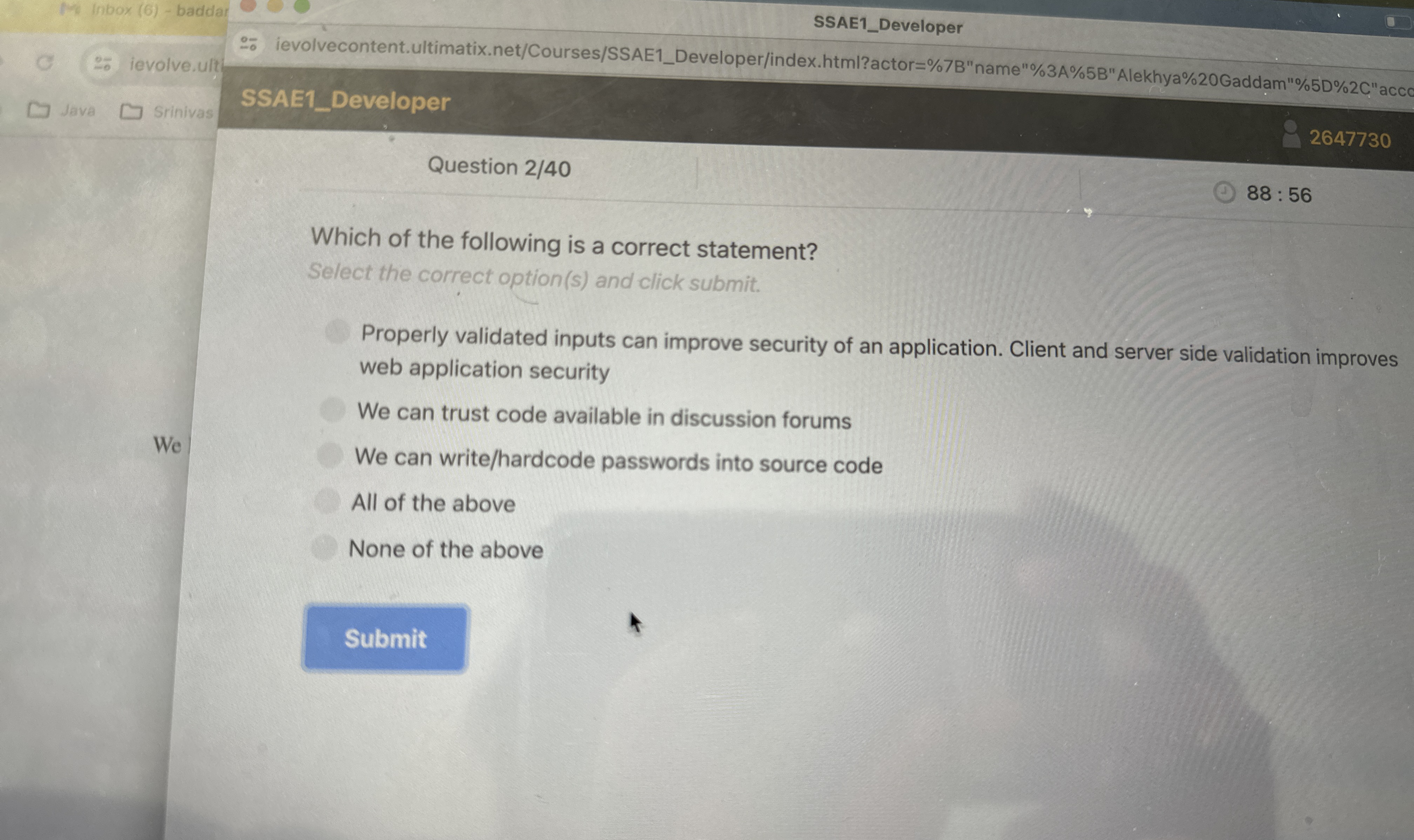SSAE 1 _ Developer % ievolvecontent.ultimatix.net