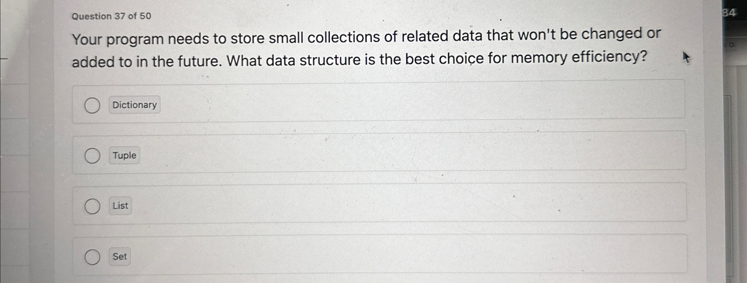 Question 3 7 of 5 0 Your program needs to store