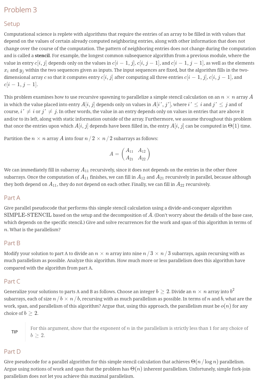 Problem 3 Setup Computational science is replete