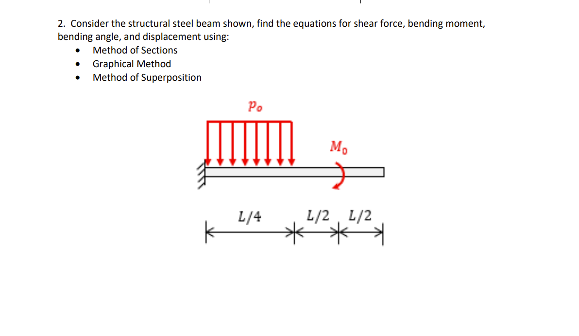Consider the structural steel beam shown, find