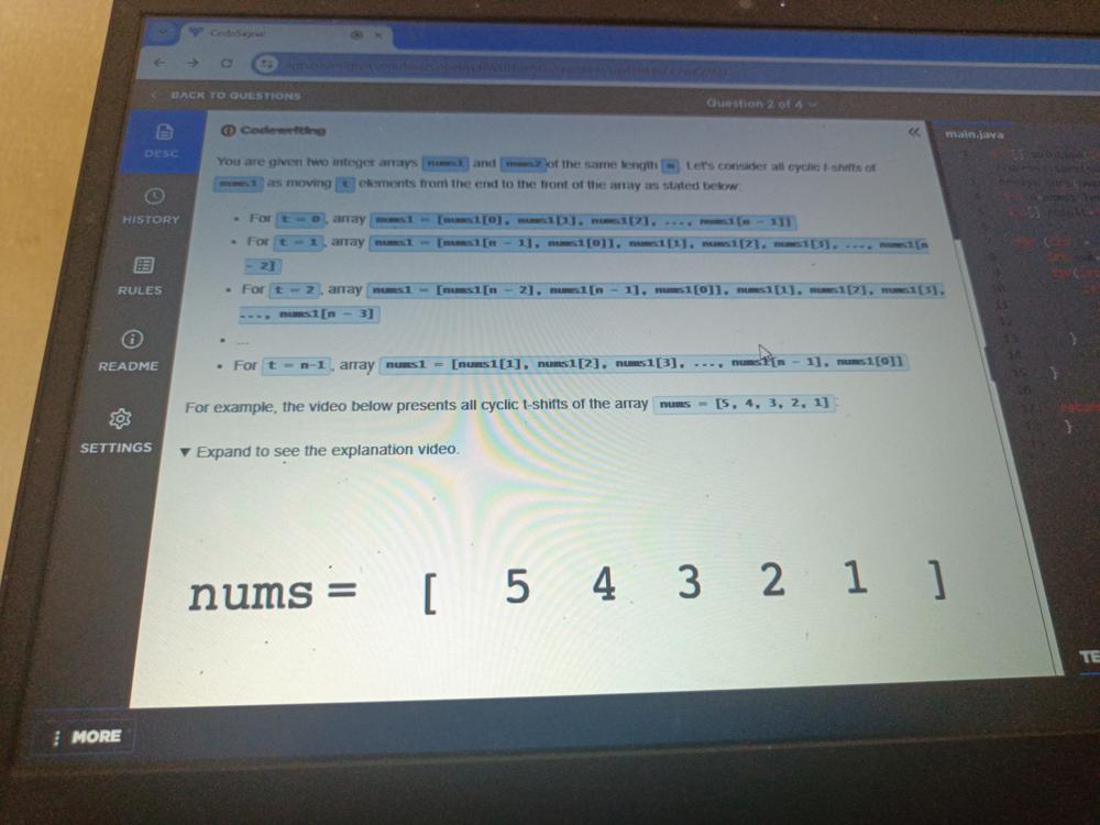 cyclic rotation with absolute diffrence of two