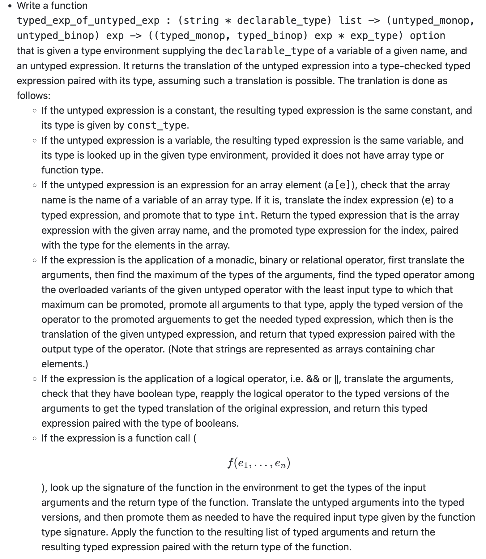 Write a function typed _ exp _ of _ untyped _ exp