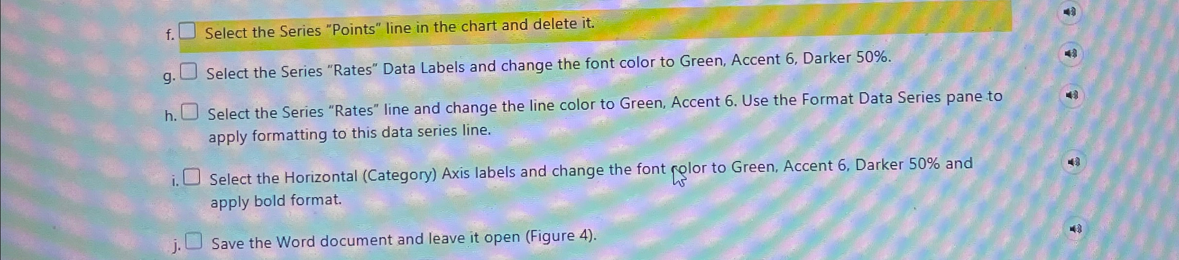 f . Select the Series "Points" line in the chart