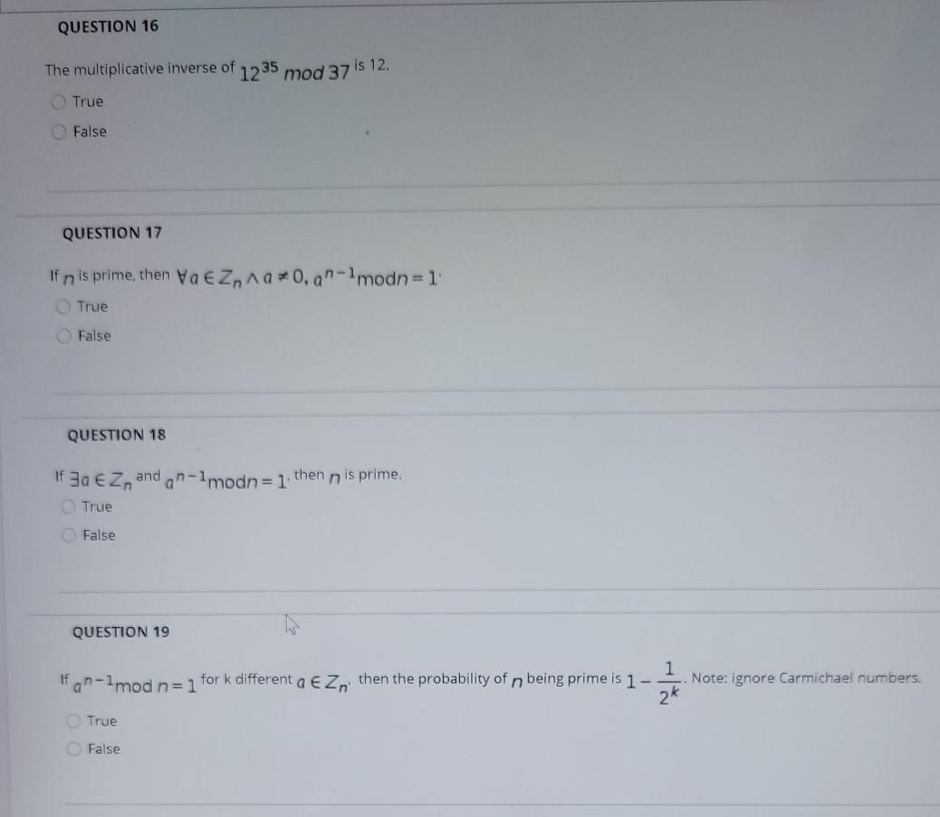 QUESTION 9 The integer pair (77,5) can be a
