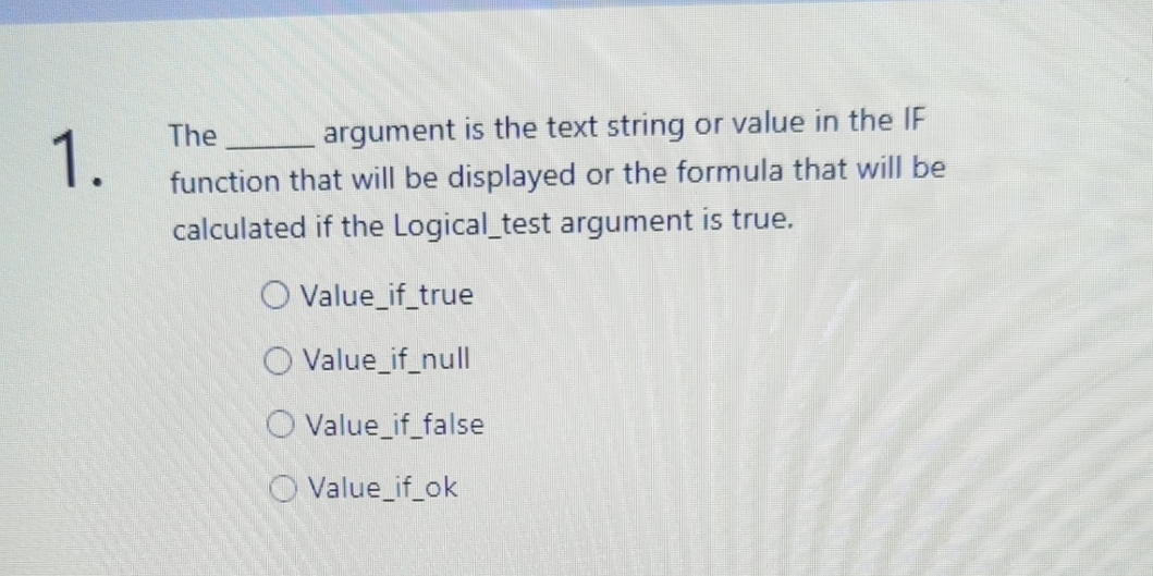 The q , argument is the text string or value in