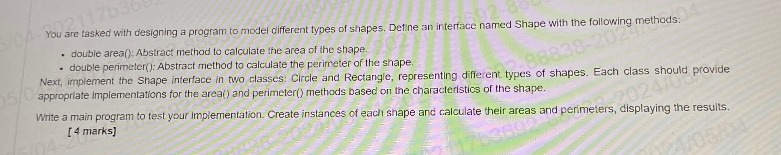 You are tasked with designing a java program to