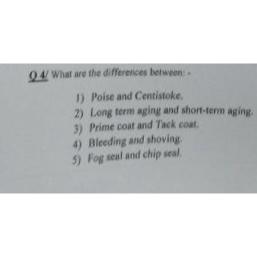 Q . 4 . What are the differences beiween: Poise