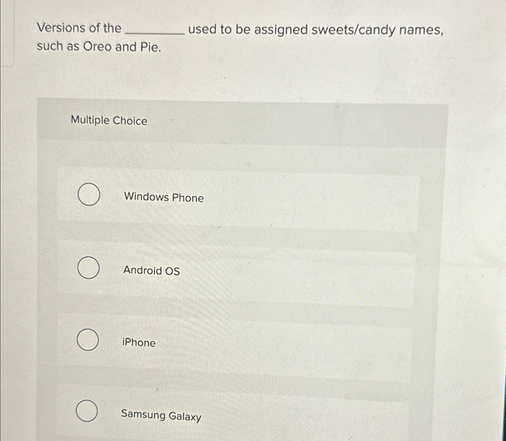 Versions of the used to be assigned sweets /