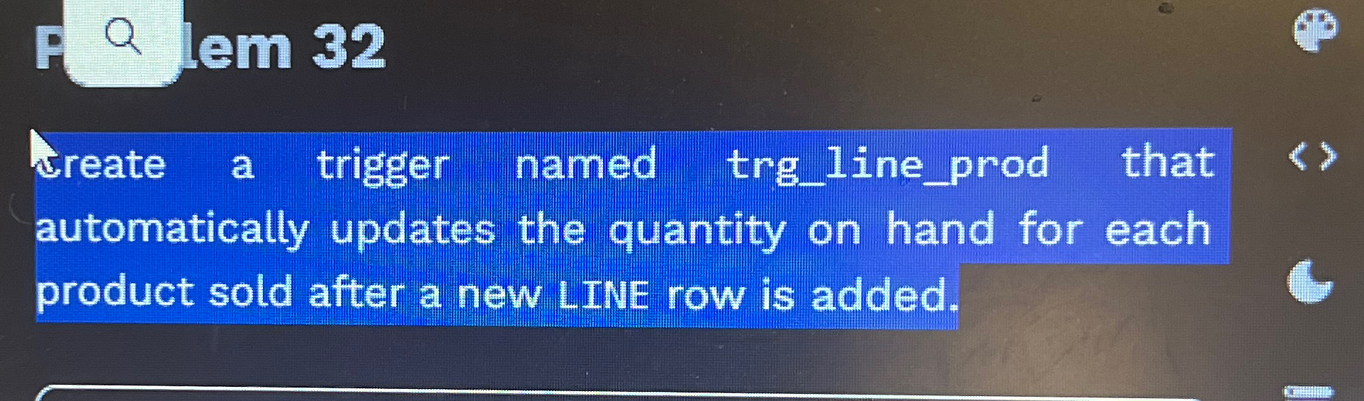 reate a trigger named trg _ line _ prod that