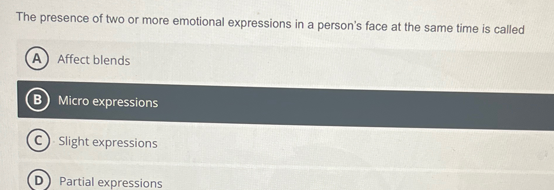 The presence of two or more emotional expressions