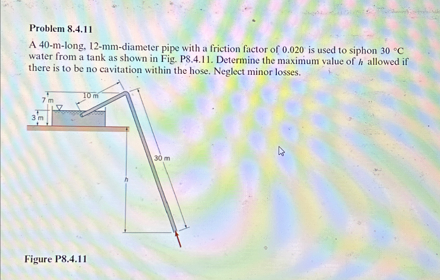 Problem 8 . 4 . 1 1 A 4 0 - m - long, 1 2 - mm -