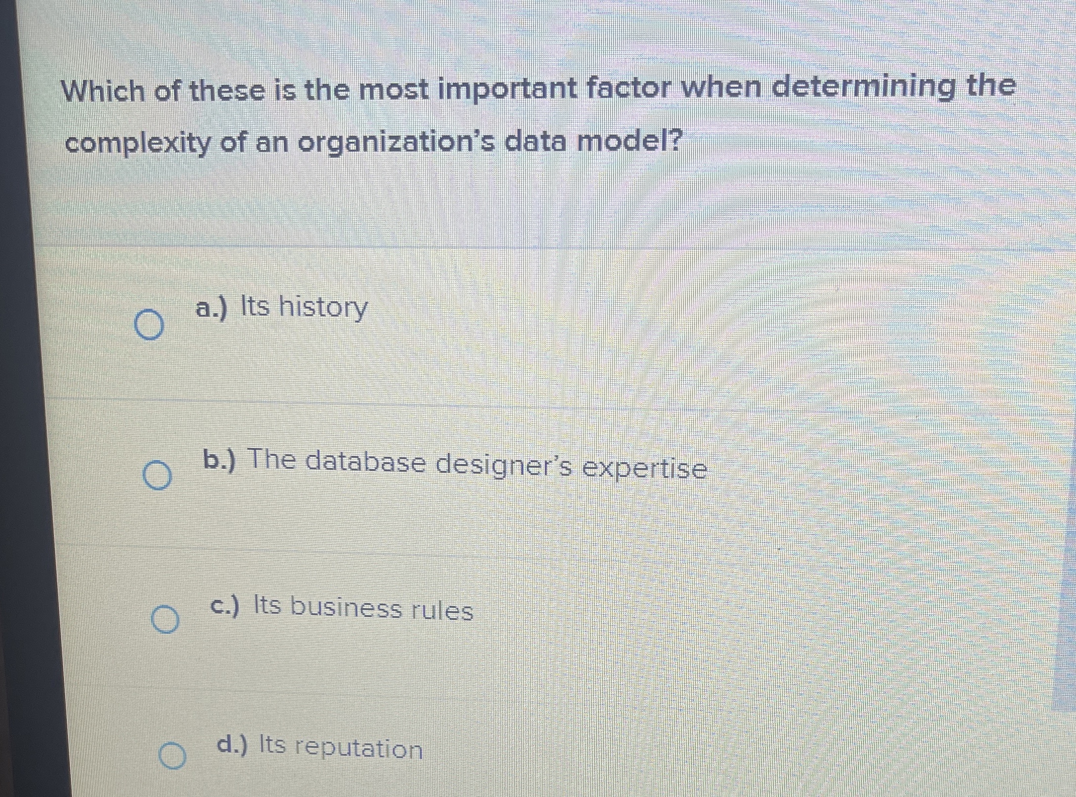 Which of these is the most important factor when